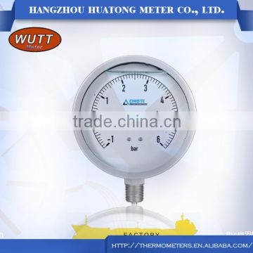 Waterproof Chemical processglass or acrylic pressure medical Snap Gas Pressure Gauge