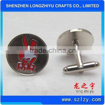 Soft enamel rabbit cufflinks wholesale silver plated metal cufflinks