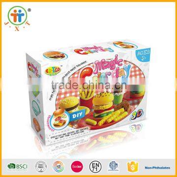 2015 hot sell colorful hanburger modeling clay toy plasticine