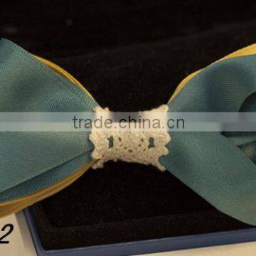 Kids Hair Ribbon Bows Customized Lace Material Ribbon Hair Bow For Girls photo-3