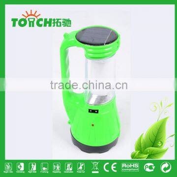 Multifunctional LED Plastic Solar Rechargeable Flashlight Lamp With Charger Plastic Camping Light Lamps photo-2