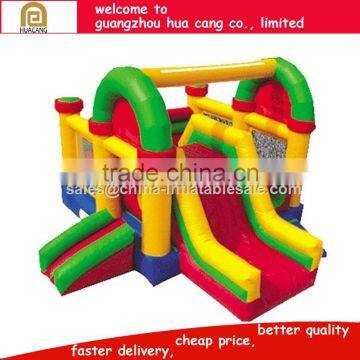 Hot sale commercial cheap inflatable bouncer,jumping bouncy castle with slide