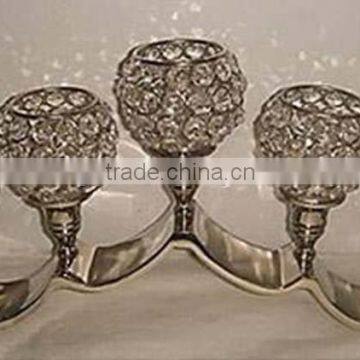 Aluminium Crystal 5 arm t-ligth holder