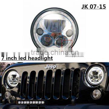 Chrome & Black 7 inch Round Led Headlight X type 7RD Demo and Review 7" Led Headlamp for Jeep Harley 7" General