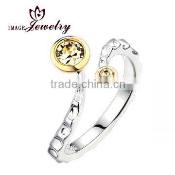 Professional Jewelry Factory Offer Gold Plating Engagement Jewelry crystal ring