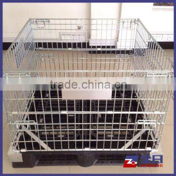 Cheap Foldable Mesh Wire Pallet with Plastic Base Cover