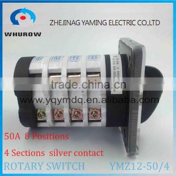 Rotary Switch YMZ12-50/4 Changeover Cam Combination Switch 4 Poles 14 Positions 14 Terminals 50A Ui 690V Sliver Point Contacts photo-2