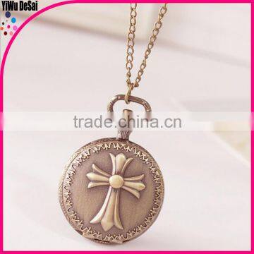 Retro necklace watch wholesale cross pocket watch