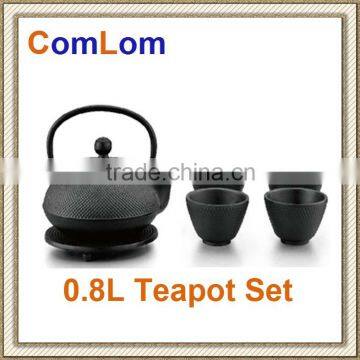 0.8L cast iron teapot set 1pc 0.8L pot & 4pcs cups