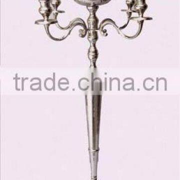 Hot sale wedding table silver plated candelabra , 5 arm silver candelabra