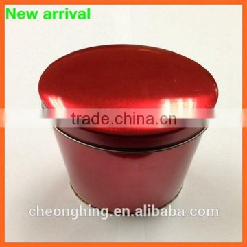 metal oval tea storage tin can