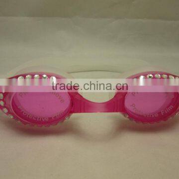 Funny bling girl swimming goggles with diamond