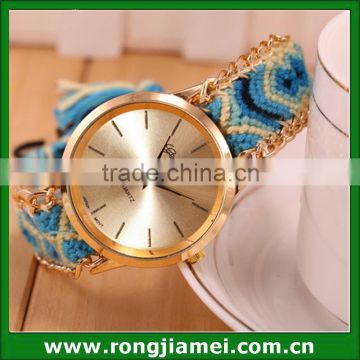 Promotion Gift Handmade DIY Weave Bracelet Girls Wrist Watch