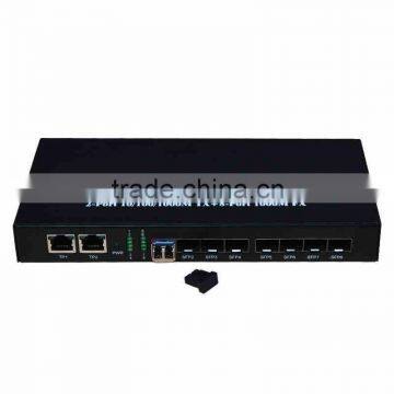 8 ports rj45+ 2 fiber ports Dual fiber single mode 8 ports fiber ethernet switch