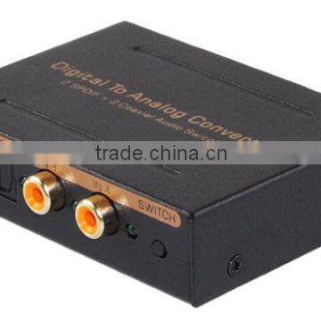 Digital Coaxial Toslink SPDIF To Analog Audio Converter With R/L RCA Output