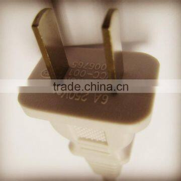 CCC standard 6A/ 250V 2pin china power cord plug