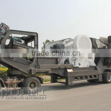 HOT sale iron ore wheeled mobile jaw crusher