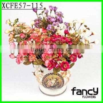 33 cm Height 7 Heads Artificial Peach Blossom, Artificial Flower Bouquet Cheap Wholesale