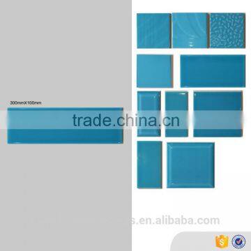 foshan 100x300 brick look wall tile, sky blue kitchen designer ceramic tiles