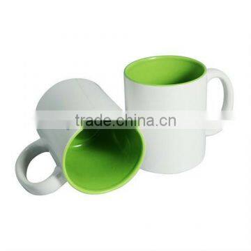 2013 hot sale sublimation inner color ceramic mug