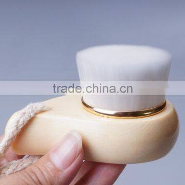 wooden handle makeup facial clean brush with box