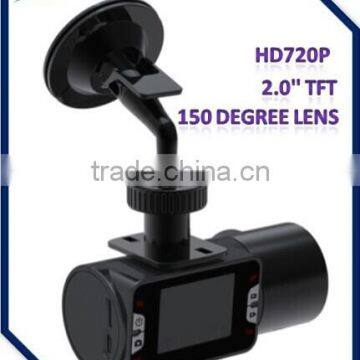 HD 720P 150 degree wide lens vehicle driving recorder