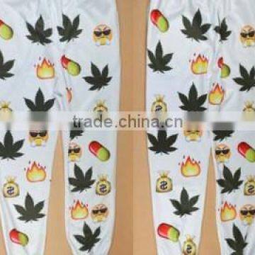 Jogger Pants Sweatpants with Leaves Printed OEM