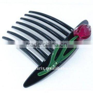 Fashion tulip rhinestone Insert Comb