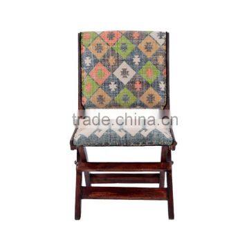 Natural Furnish Wooden Upholstery Folding Chair