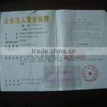 license of the business corporation