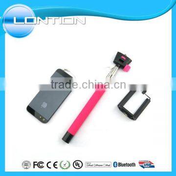 2015 popular wired selfie stick wholesale monopod selfie stick with cable