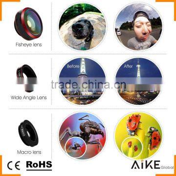 For IPhone 6S Samsung HTC LG Huawei Xiaomi Camera Lens 198 Degree Fisheye 0.63X Wide-angle Lens 20X Macro Lens 3in1 Lens Kit photo-5