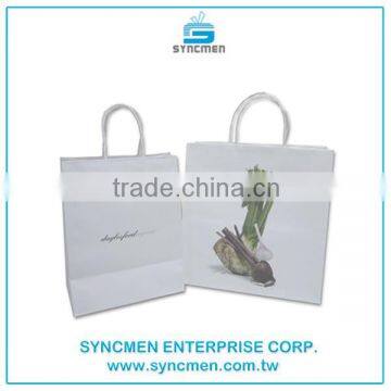 Customized White Kraft Paper Bag Printed Customized logo