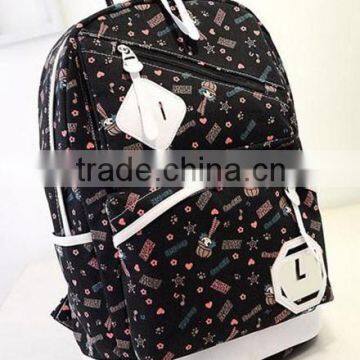 Canvas high school backpack in large volume