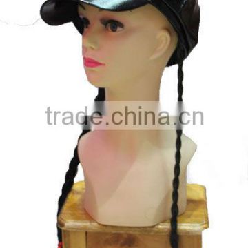 Adult PU leather Hat Ponytail Party Costume