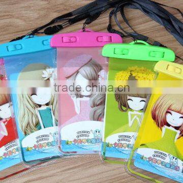 Hot sell new products durable eco-friendly 100% seal PVC mobile phone waterproof dry bag for girl(BLY8-0209WB)