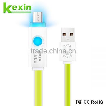 High Quality 5V 1A Mirco USB Cable with LED Light TPE Material USB Multi Charger Data Cable for wholesale