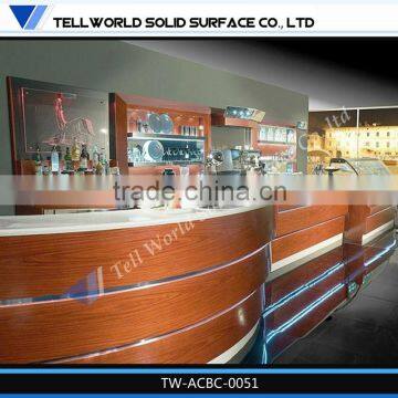 wooden bar counter design wine cafe night club bar counter design