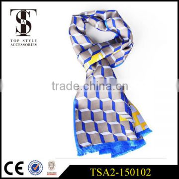 wholesale plain white silk scarves for dying 3D visual entertainment water cube high-end scarf