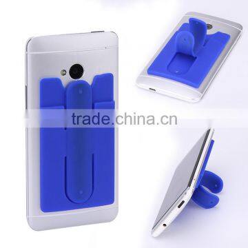 factory direct sales mobile phone 3M sticker silicone card holder adhesive,silicone cell phone stand with card holder