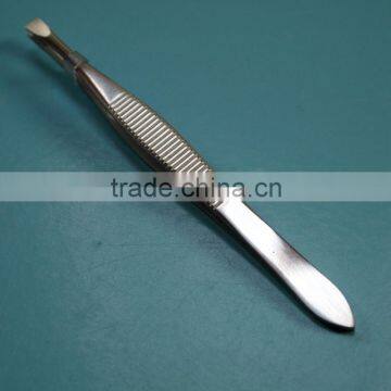 MJ-99 1.0mm Stainless steel flat tip mirror finished manicure tweezers