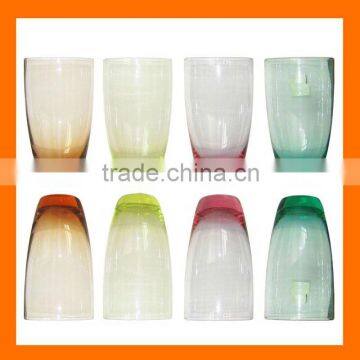 Hand blown colored glass cups,tumblers,long cups.