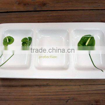 Wholesale ceramic sweety 3section plate