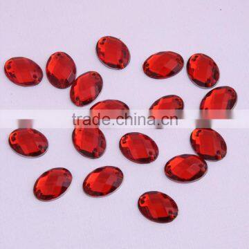 Sew On Stitching Stones 13x18mm Oval Shape Acrylic Stones With Double Holes