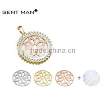 2016 costom new designs gold pendnat simple flower pattern women pendant new designs gold pendnat