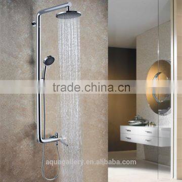 Wall Mounted Brass and Brushed Nickel Bath Shower Faucet