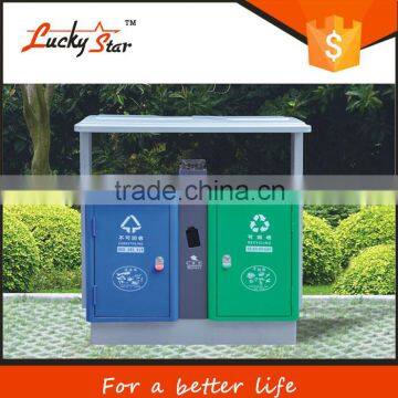 galvanized metal round outdoor garbage waste bin