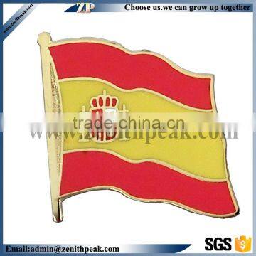 new design Spain flag pin/Spain flag lapel pin/Spain flag lapel pin badge