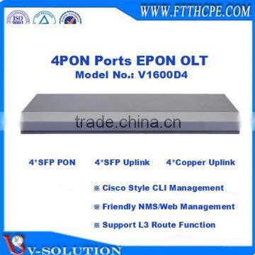 4PON EPON OLT Optical Line Terminal with Friendly NMS/Web Management and Cisco Style CLI Interface Support L3 Route Function