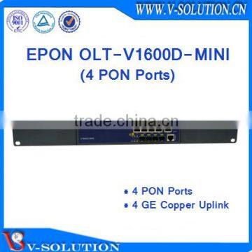 mini Compact 1U 4PON GEPON OLT Splitting Ratio 1:64 for FTTH Solution Support VLAN LLID DBA and SNMP Management